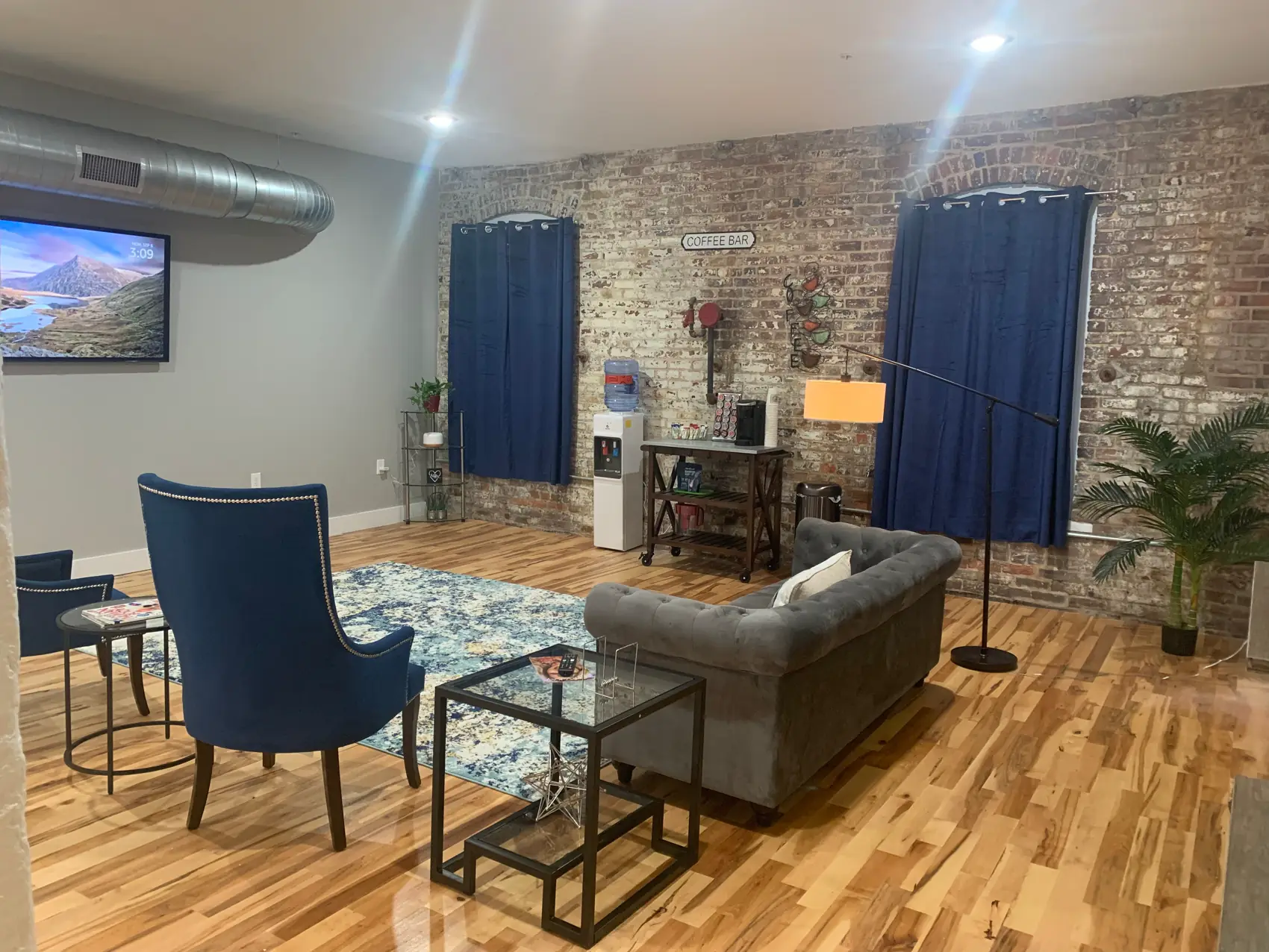 Warm, softly lit treatment room at Let It Go in Danville